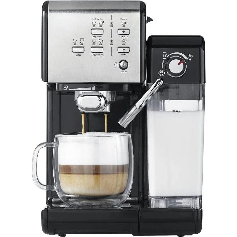 Programmable Espresso & Cappuccino Machine with Automatic Milk Frother & 19-Bar Pump, Stainless Steel