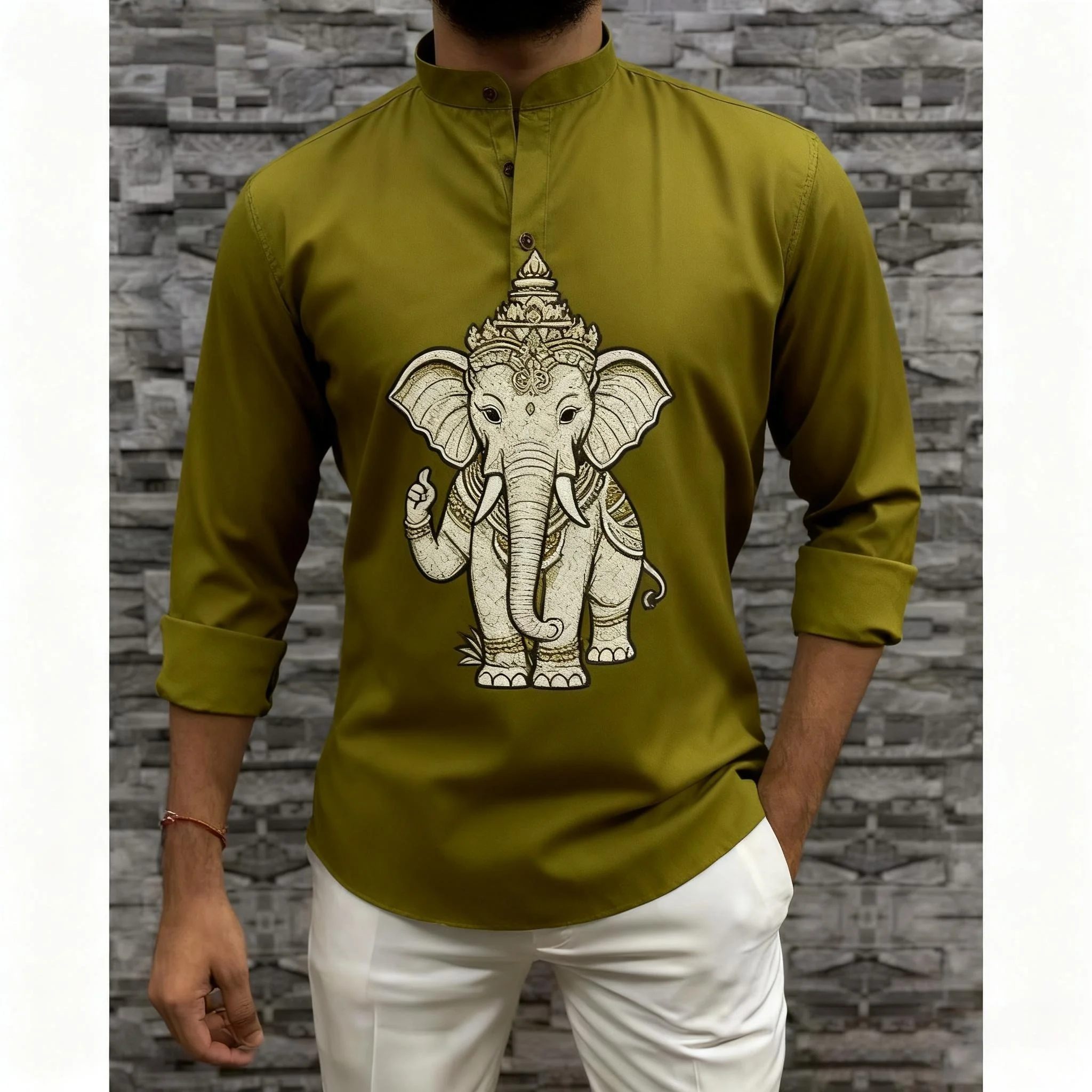 เสื้อคลุมอาบายะห์สไตล์อาหรับแบบลำลองหรูหรา สไตล์ชาติพันธุ์ แขนยาว สำหรับวัยรุ่น ผู้ชายมุสลิม เสื้อเชิ้ตแบบอาหรับ เสื้อผ้าอิสลาม