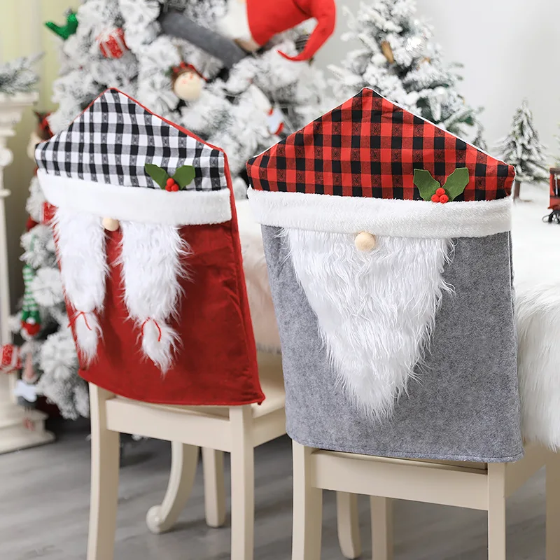 4/6pcs Faceless Doll Couple Merry Christmas Chair Covers Dining Room Xmas Decorations for Home Party Kitchen Banquet Hotel Decor