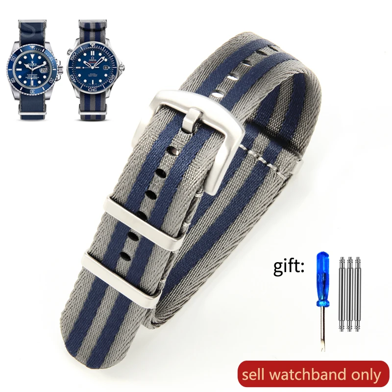 Hochwertiges Nylon-Uhrenarmband für Omega Seamaster 300 Water Ghost Party 20 mm 22 mm für Mido Rolex Tudor Militäruhrenarmband
