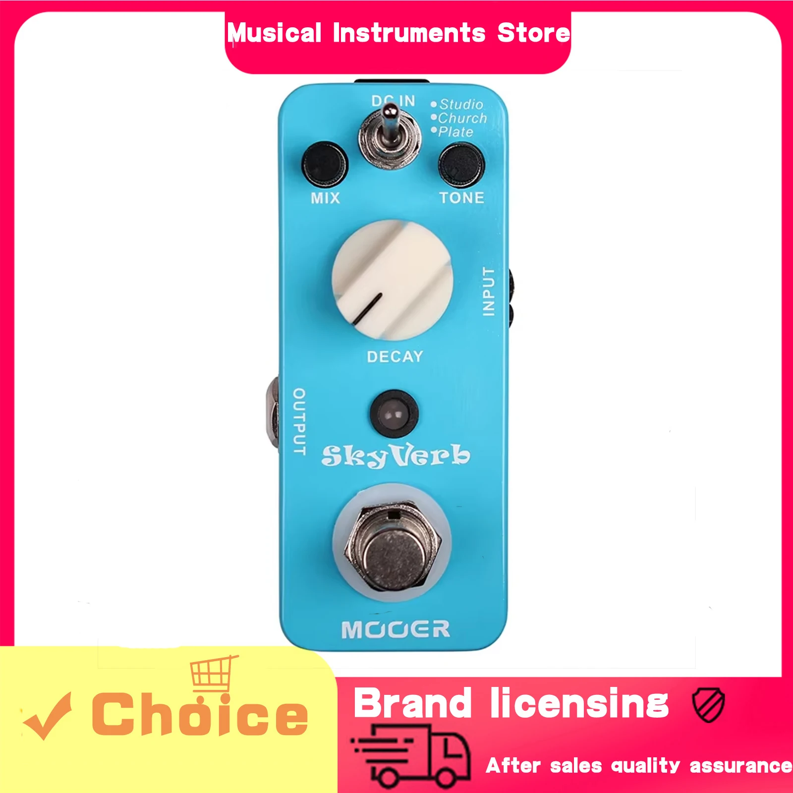 

MOOER SkyVerb Guitar Pedal Effect Digital Reverb 3 Reverb Modes Studio Church Plate Effects True Bypass Pedal Guitar Accessories