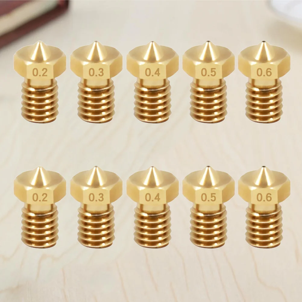 

10pcs 3D Printer Nozzle 0.2 0.3 0.4 0.5 0.6Mm Brass Nozzle For 1.75Mm Filament Extruder Threaded Print Head Compatible With Pla