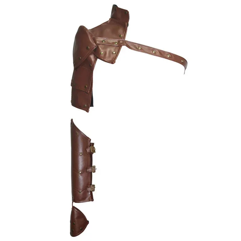للجنسين القوطية Steampunk بو دروع واحدة الذراع مجموعة قابل للتعديل المسامير المعدنية حزام الكتف تأثيري حلي ملحق mj:3 #3