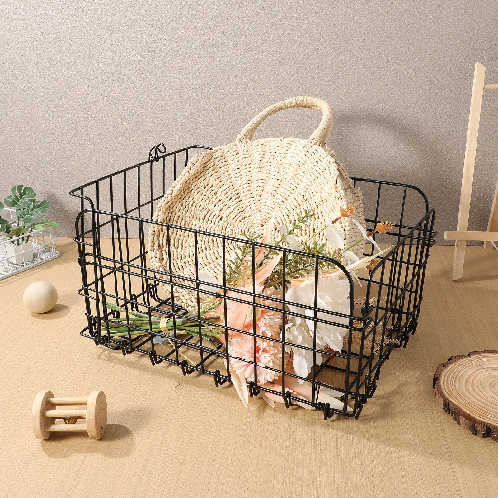 

1Pcs Foldable Bike Basket Premium Thick Steel Material Long-Lasting Outdoor Use Secure Fit for Books Food School Bags Electric