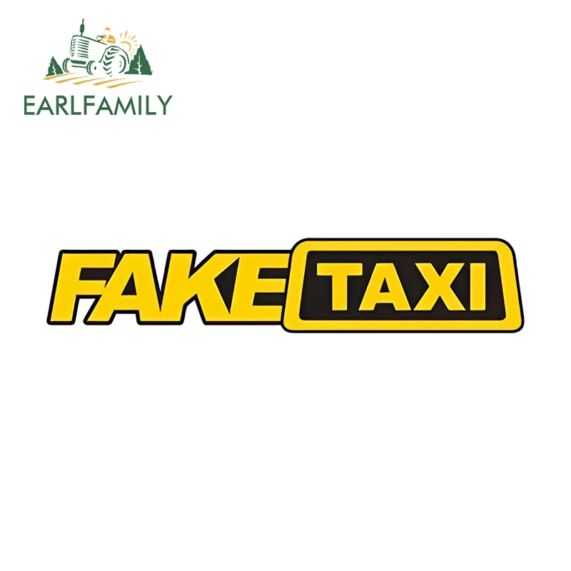

EARLFAMILY Fake Taxi Car Stickers And Decals Cute Amusing Anime Car Wiper Luggage Decal Practical Waterproof PVC Racing Drifting