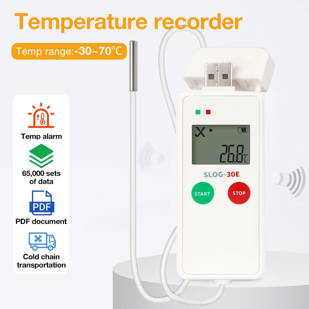 2025 New USB Temperature Data Logger 65000 Points with NTC Sensor High Precision Recorder for Warehouse Cold Chain