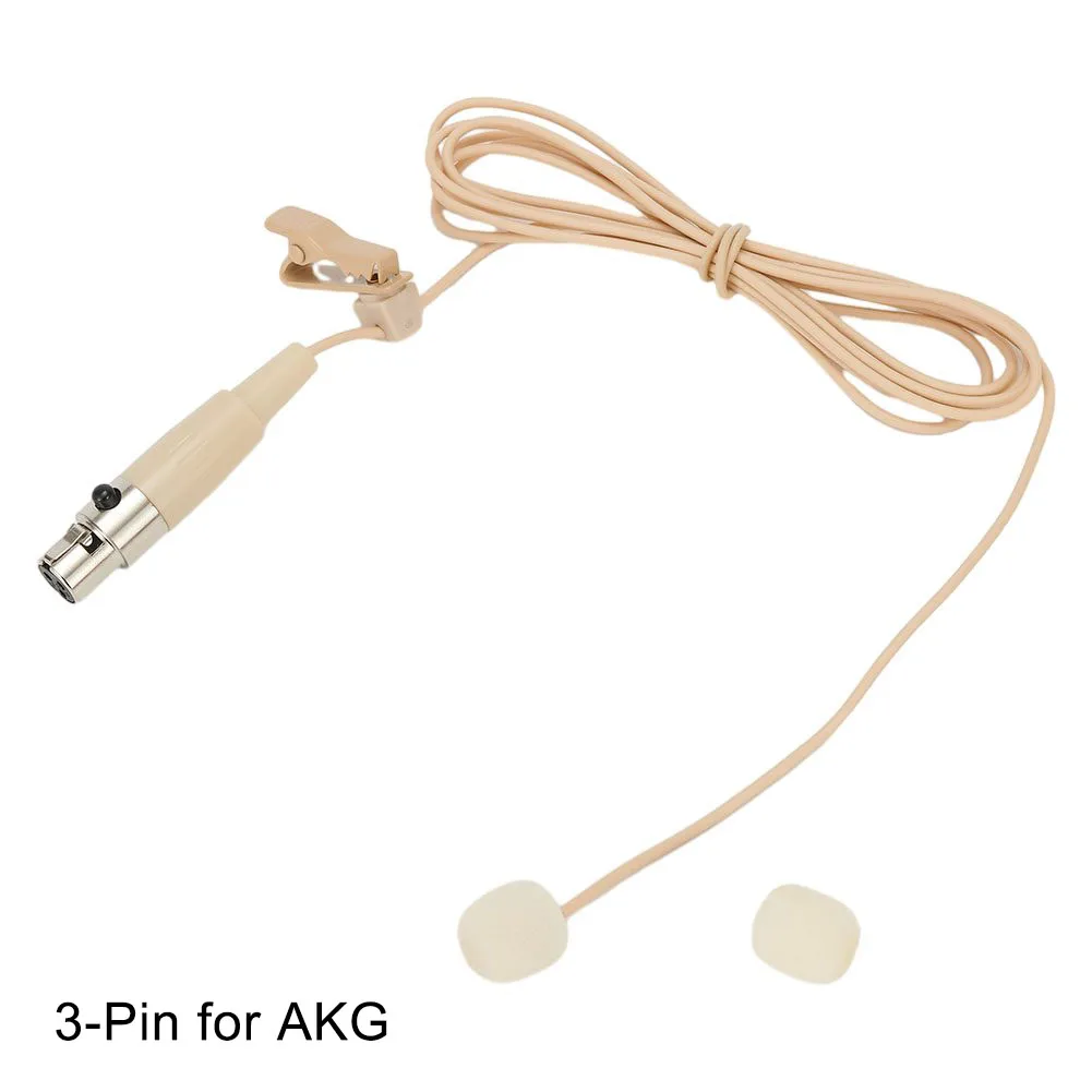 Beige Lavalier Lapel Clip Microphone 3.5mm 3-Pin 4-Pin XLR For Shure Wireless Lavalier Microphone    N E W