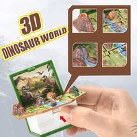 Creative 3D Book Folding Book Keychain Dinosaur Space Castle Keyring Castle Handheld Game Mini Keyring Children