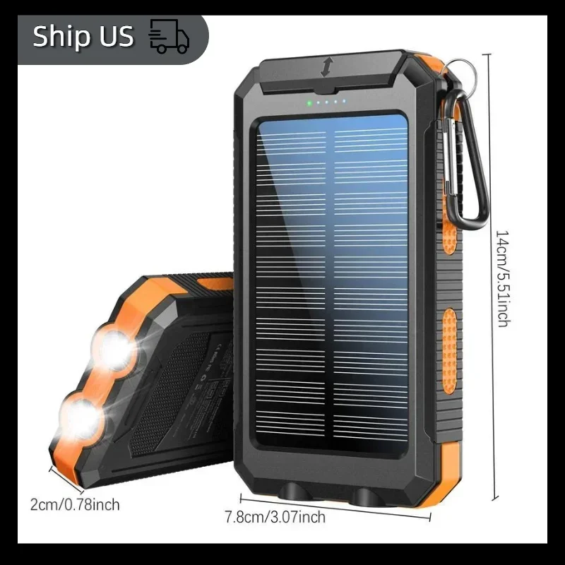 

Устали от неисправных устройств на улице Внешний аккумулятор на 10000 мАч с солнечной зарядкой, быстрой зарядкой QC3.0, фонариком и водонепроницаемостью