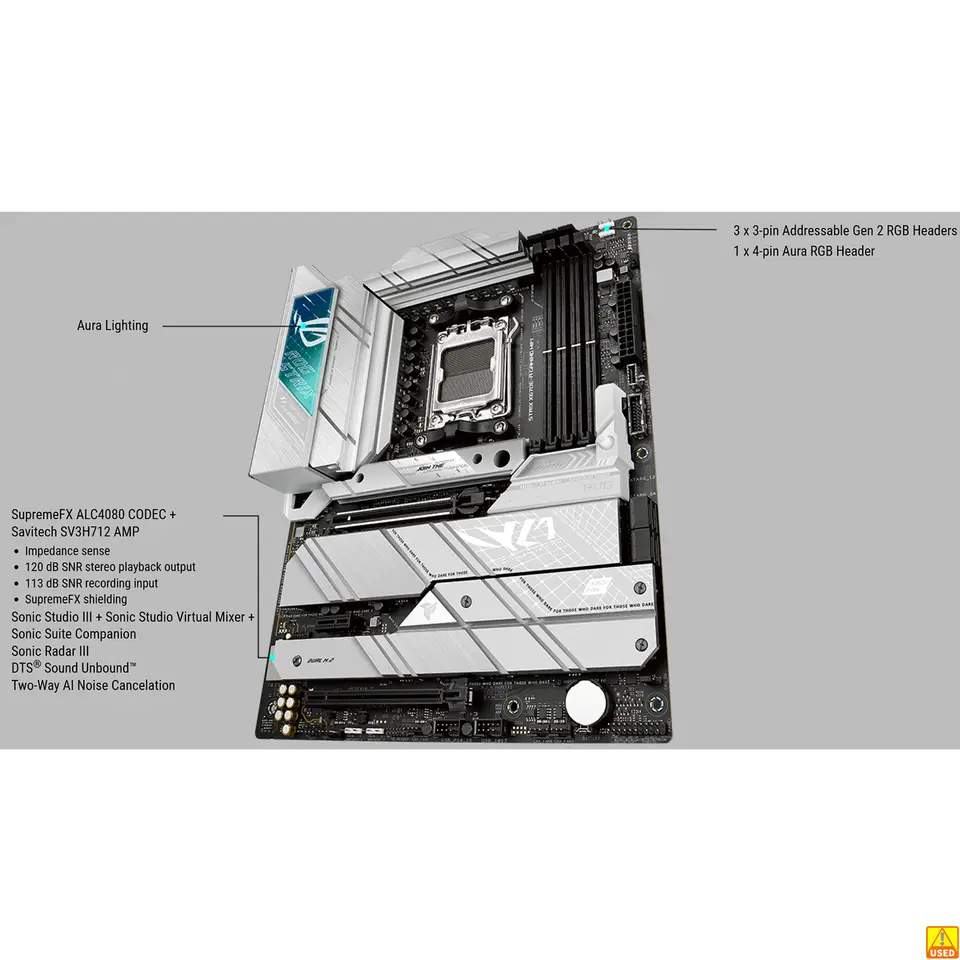 لوحة أم ASUS ROG STRIX X670E-A GAMING WIFI بمقبس AM5 ومعالج DDR5 بسرعة 8000+(OC) وشريحة X670 ولوحة رئيسية ATX - 4