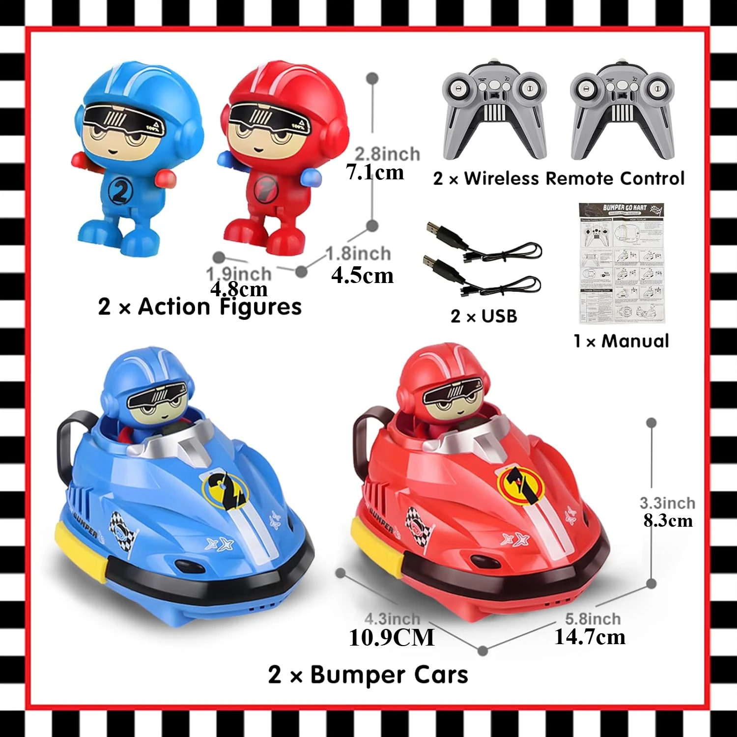 RC Battle Bumper Car Toy for Toddler Boy Girl Catapult Robot Karting Toy with Music Light RC Battle Game for Kids Family Battles