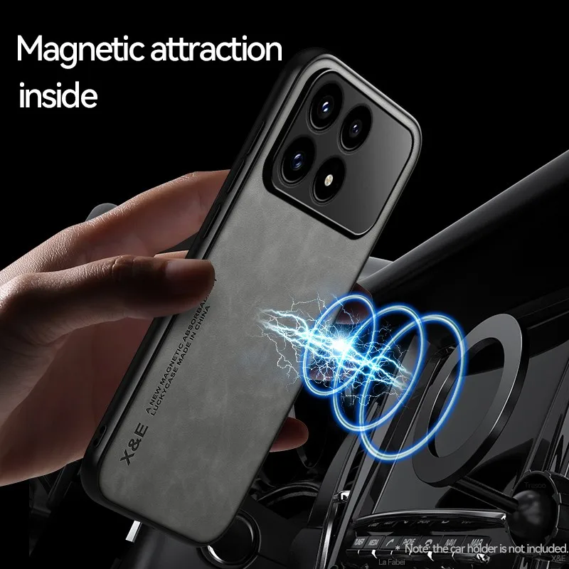 Shockproof Case For Xiaomi Poco F8 Pro F8 Ultra F7 Pro Ultra F6 Pro Cover Magnetic Leather Car Holder Phone Capa Coque Funda view 6