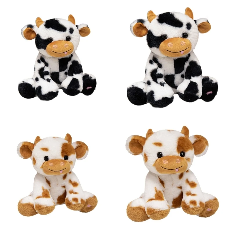 Light up Cow Stuffed Animal Cow Toy Soft Comfortable Glowing Cow Early Education Toddlers Toy H37A