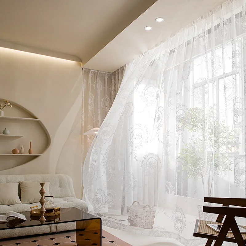 

(66) Mirror Curtains, Curtains, Living Room Balcony Windows, White Gauze Curtains