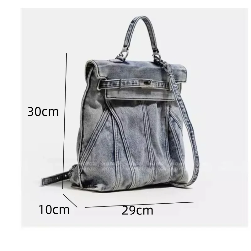 Fashion Backpacks Girl Backpack Handheld Bag Retro Distressed Denim Backpack Design Leisure Versatile College Student Backpacks