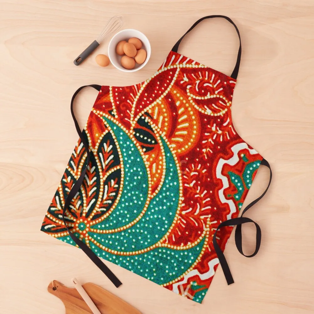 

Vintage Indonesian Batik Print Apron waiter Customizable carpenter Apron