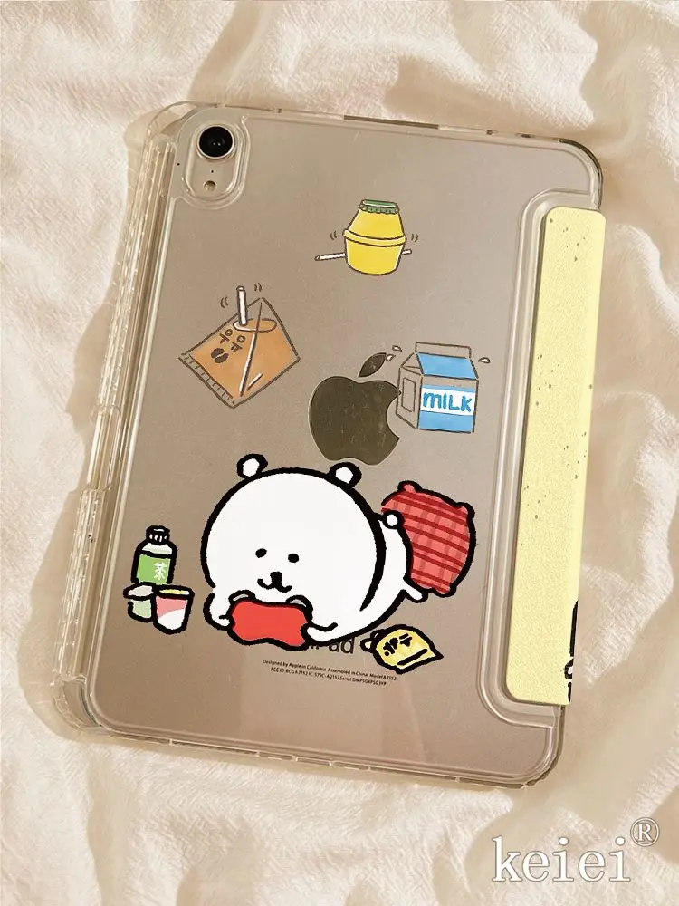 Funda para Tablet Samsung Milk Self Deprecating Bear Case 3+Y Fold para Tab S8 S9 S11 FE S6 Lite 10S11/ S8+/ s6 lite/ A78, versión en inglés