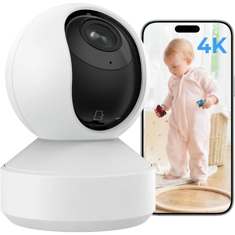 

Smart 4K UHD Pan & Tilt Dual-Band Wi-Fi 6 Indoor Security Camera with 3X Optical Zoom, Auto-Tracking, People/Pet