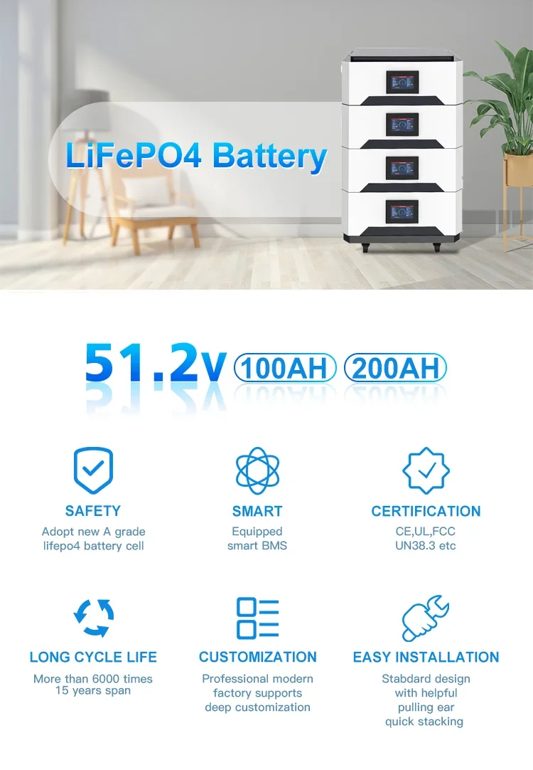 LiFePo4バッテリー,48v,100Ah,5kwh,10kwh,15kwh,太陽エネルギー貯蔵システム,積み重ね可能なLiFePo4バッテリー