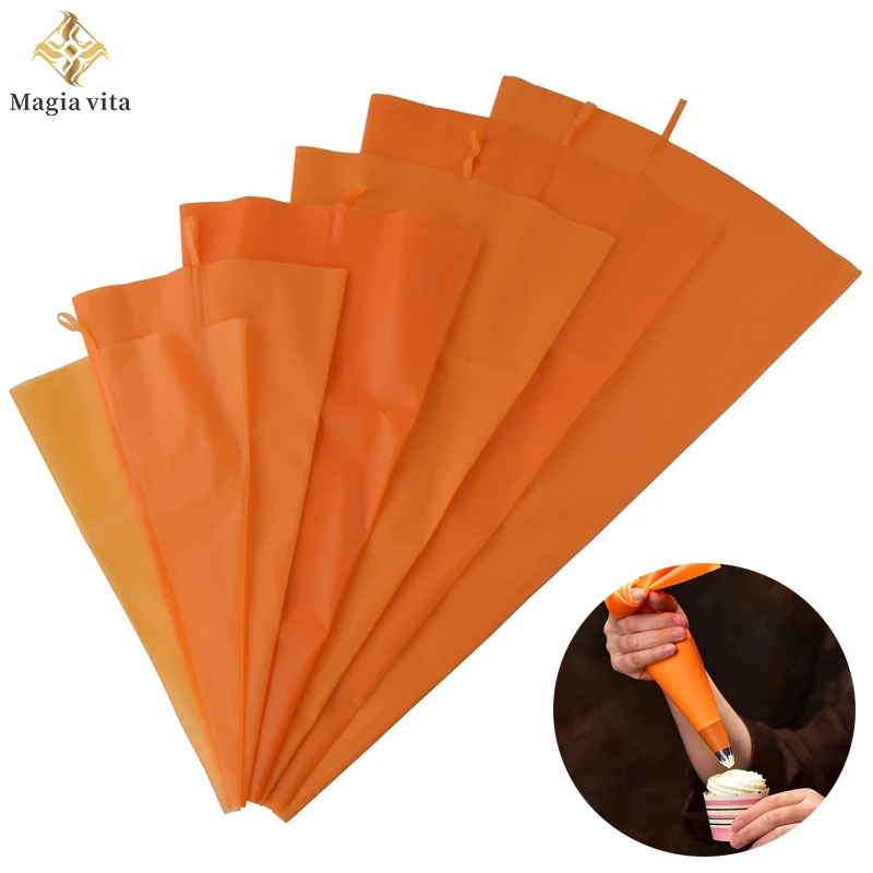 TPU 10-20Inch Reusable Orange Silicone Icing Piping Bag Pastry Bags Cream Cupcake Decorating Baking Tools Kitchen Accessories