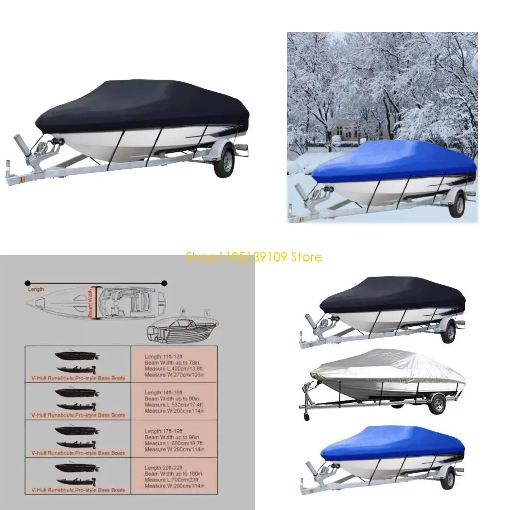 

P5ED Легко очищаемый водонепроницаемый чехол для лодки УФ-защитный чехол для лодки Регулируемые ремни Чехол для лодки подходит с