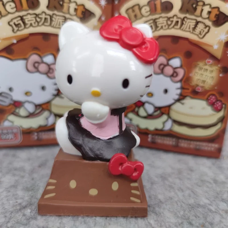 8 teile/satz Sanrio Hallo Kitty Mystery Box Schokoladen kuchen Nachmittags tee Kawaii Action figur süße Puppe Figur Blind Boxen Spielzeug