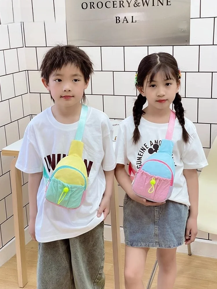 子供用クロスボディチェストバッグ軽量多用途ベビーアウトドアバッグかわいい男の子女の子バックパックナイロン素材カジュアル使用