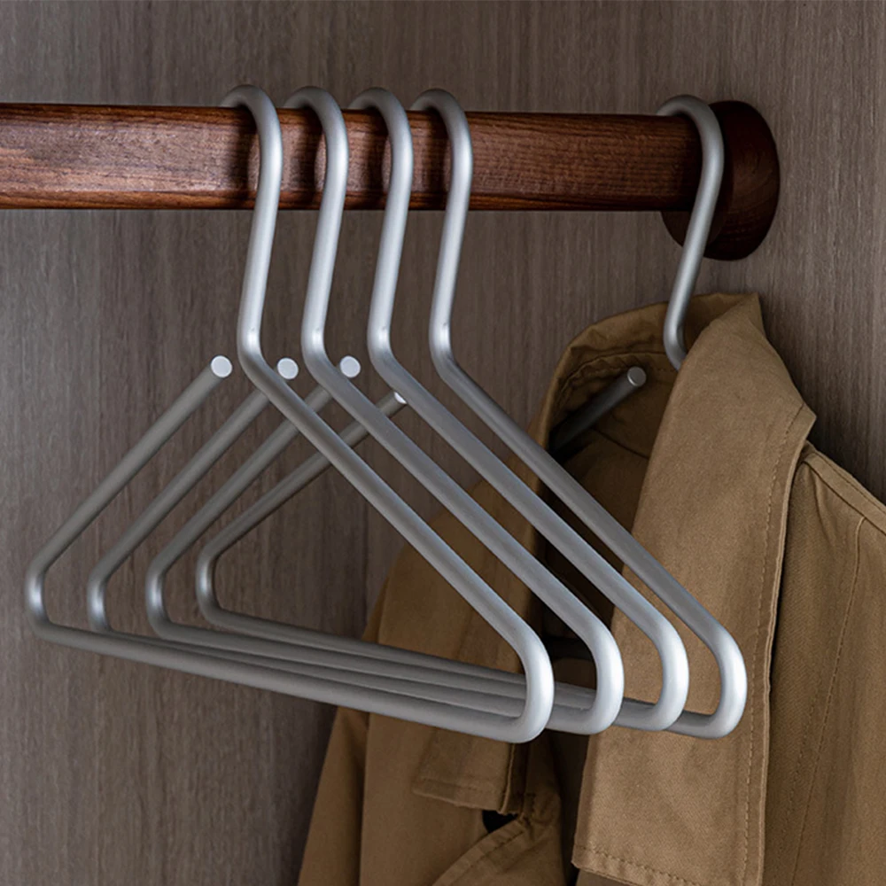 5pcs Thickened Hangers Aluminum Alloy Clothing Rack Rustproof Pants Hanger Bedroom Closets Clothes Storage Wardrobe Organizers