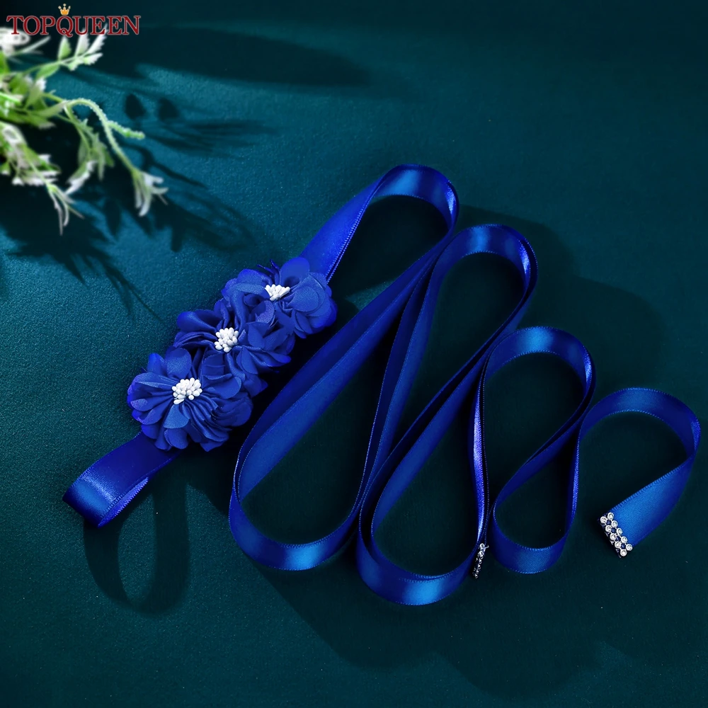 TOPQUEEN المرأة أنيقة زهرة وشاح الزفاف الشريط حزام الزفاف مساء فستان وصيفة الشرف وشاح S140