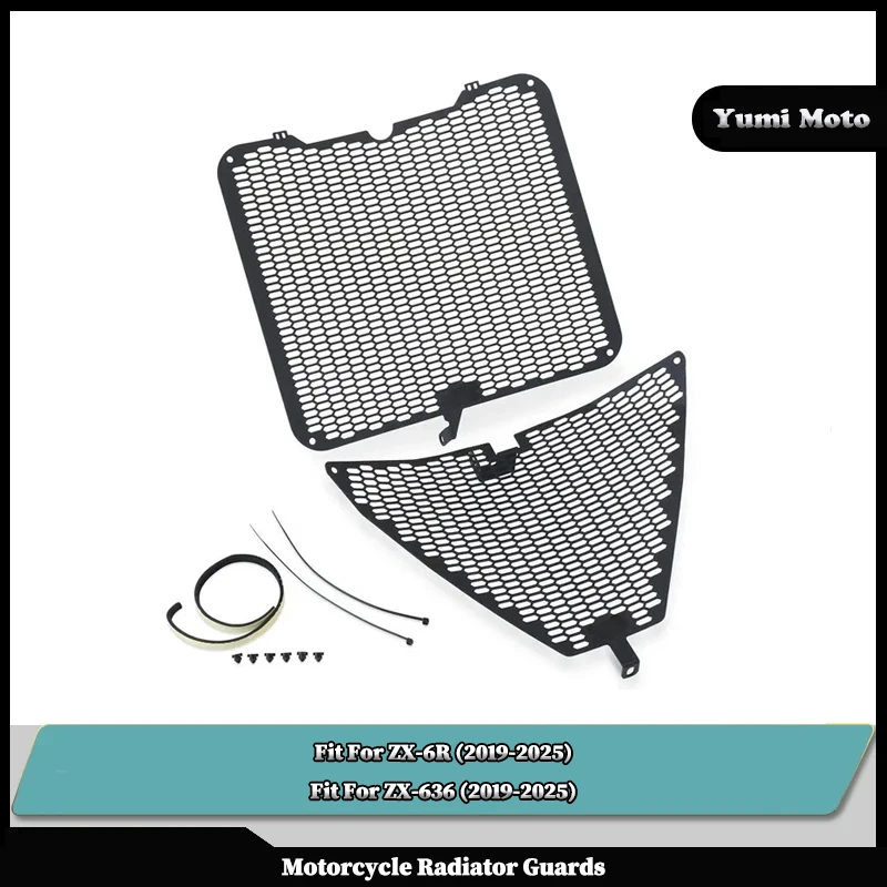 

Fit For KAWASAKI ZX6R ZX-6R ZX 6R ZX636 ZX-636 2019-2025 2024 Motorcycle Radiator Guard Grille Cover Protector Protective Grill