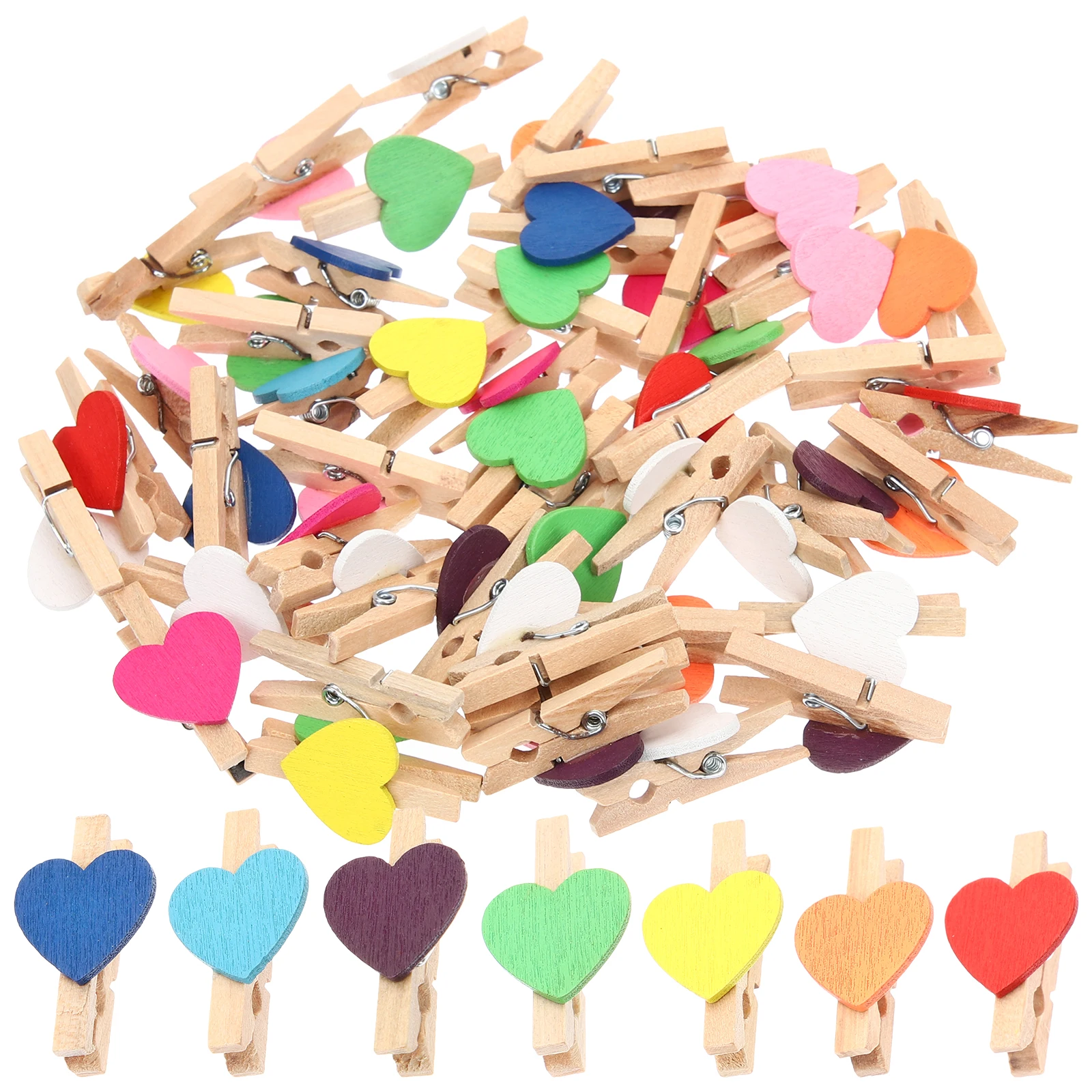 

100pcs 100 Mini Photo Decor Craft Clothes Pins Projects Colored Photo Clothes Pin Wood Clothespins Home Holiday Supplies