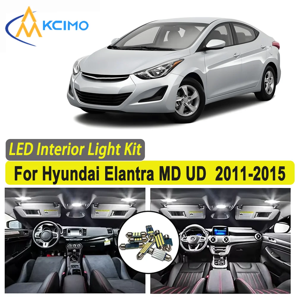 

Kcimo LED For Hyundai Elantra MD UD (2011-2015) Premium Bright LED Interior Dome Map Trunk Light Kit Car Led New Canbus Lamps