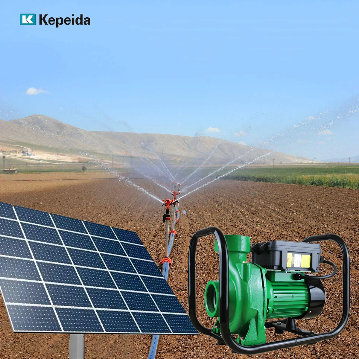 110V 1500W 2HP DC Pompa Solar Water Pumps bomba de rega Solar Power Surface Centrifugal Water Pump For Agriculture Irrigation