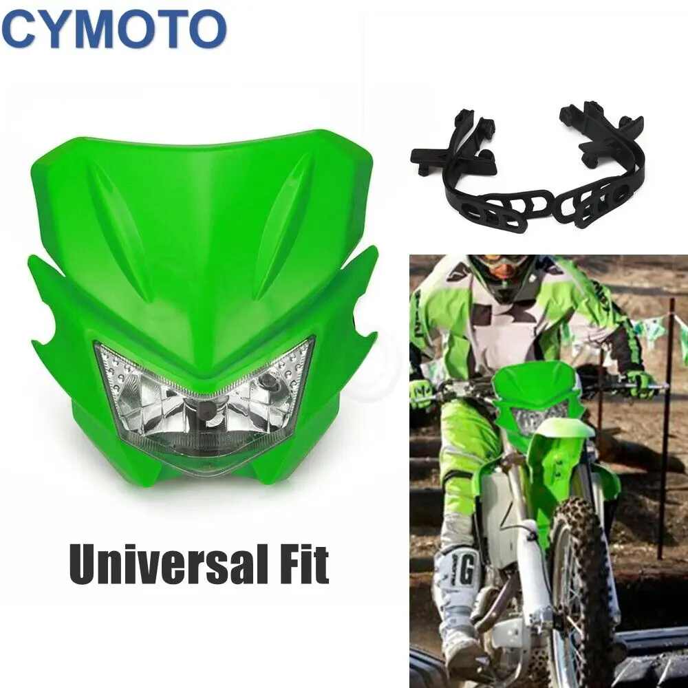 Enduro Bike Headlight for Kawasaki KX 250F 450F KLX 450R 150 KDX200 KLR KLE250 Headlight Plate Off-road