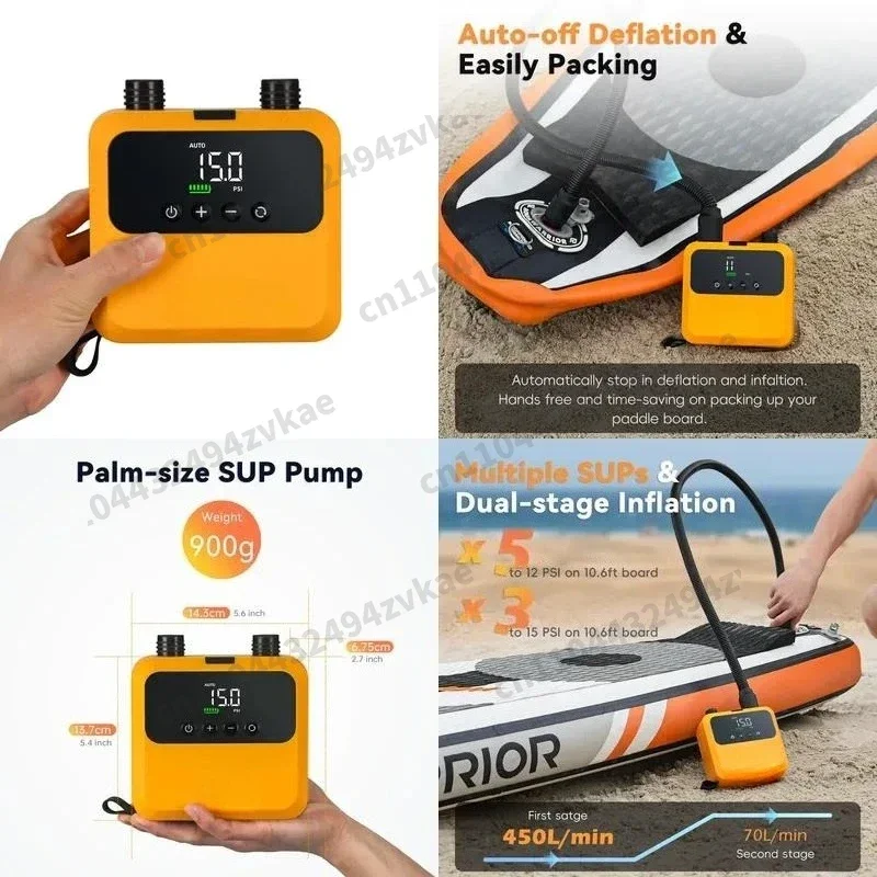 2026 hot sale for AIRBANK Electric SUP Air Pump Pulse Pro for Stand UP Paddle 20PSI 4500mAh Inflatable Tent Pump with