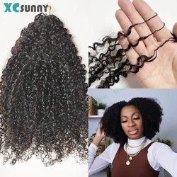 Crochet Human Hair Afro Kinky Curly Invisible Knotless Crochet Human Hair Extensions With String In The Middle Pre Separated