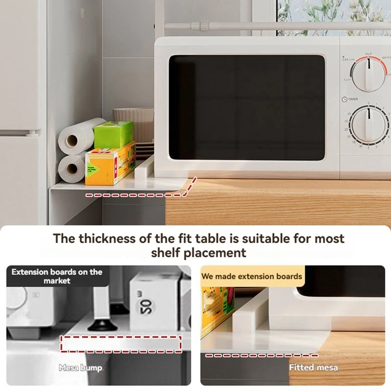 AS94-2Pc Punching-Free Extension Plate Household Refrigerator Side Widening Extension Storage Shelf Narrow 20X10cm