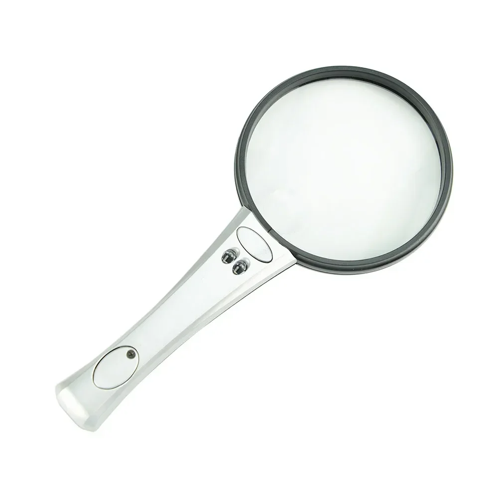 

Acrylic Material Lens Portable Handheld Magnifying Glass Big Lens Reading Magnifier with Led Lights Loupe Opt Handle