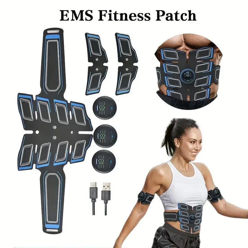 Muscle Stimulator Abdominal Shaping Belt, PU Leather Training Waist Trimmer Belt Wireless Abdominal Trainer Fitness Equipment fo