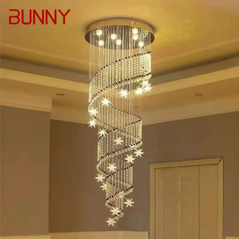 

BUNNY Modern Luxury Crystal Pendant Hanging Lamp LED Vintage Creative Villa Chandelier for Home Living Room Staircase