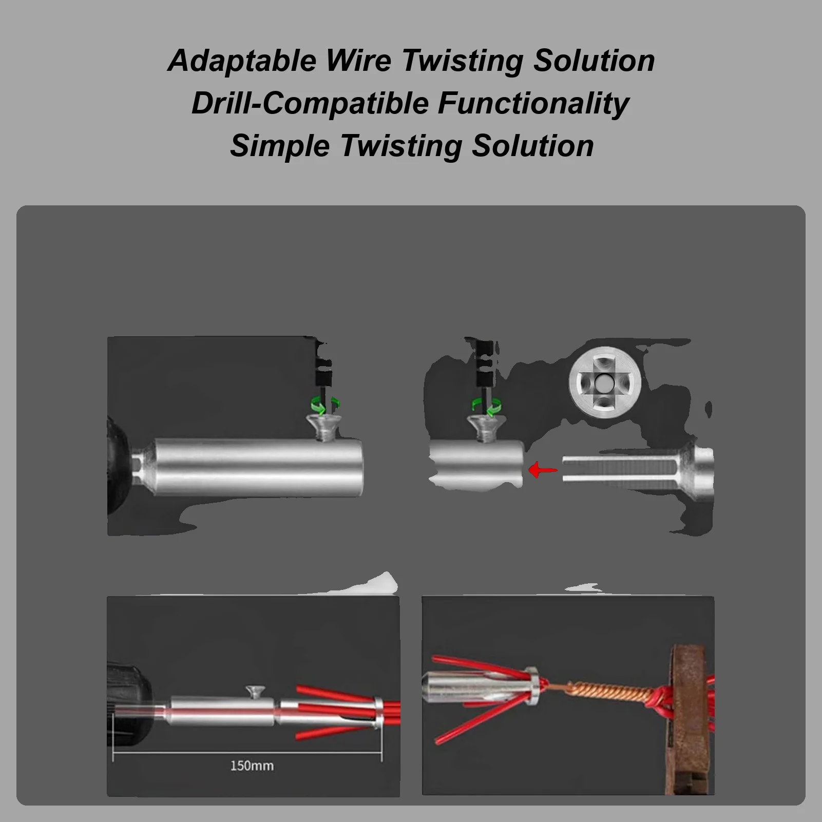

Инструмент для скручивания проволоки для дрели, инструмент для зачистки металлических шестигранных хвостовиков, инструмент для скручивания гаек для дрели, электриков, инженеров, садоводства