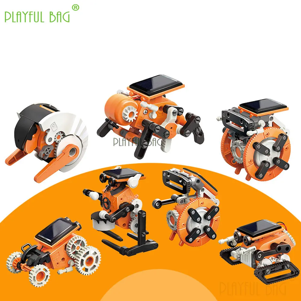 Diy montado brinquedos 7-em-1 auto instalando robô solar brinquedo ciência criativa movido a energia solar conjuntos de construção de haste crianças presente vg222