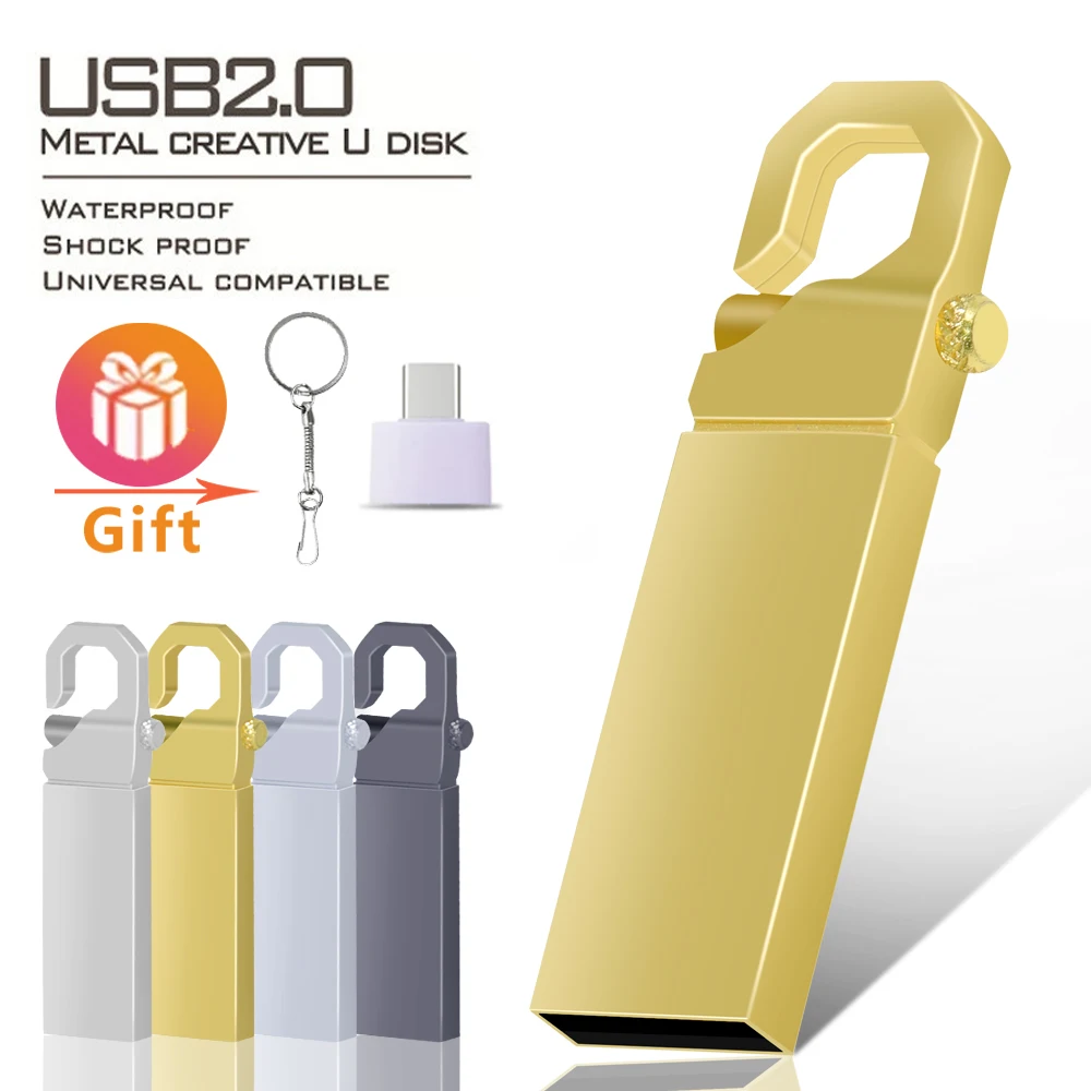 

High Speed USB 2.0 Flash Drive 32GB U Disk External Storage Memory Stick Storage USB Gadgets Free Adapter Free Chain