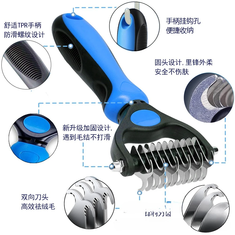 

Pet Double-sided Open Knot Comb, Dog Comb of Various Sizes, Pet Grooming Tools, Cat Hair Removal and Thinning