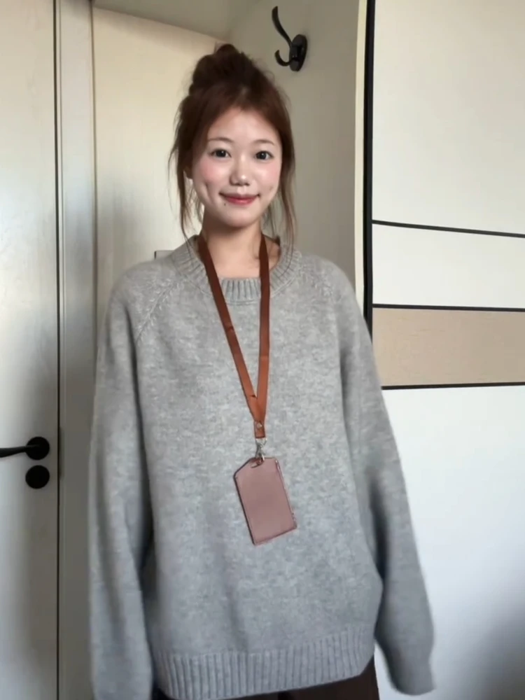 ay Strickpullover Damen Loose Fit Round Ne Pullover Herbst Winter Warm Faionable Casual Sle Strickwaren Top