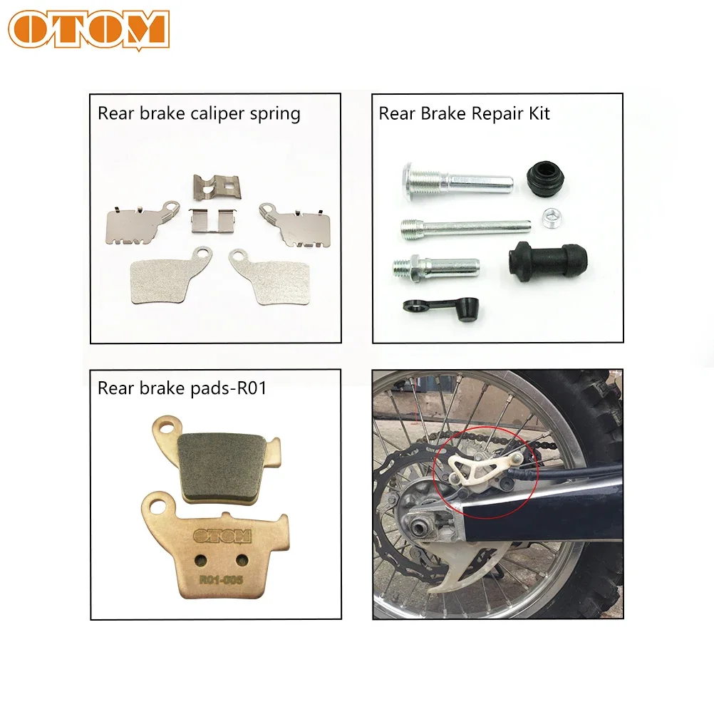 OTOM Motocross Rear Brake Caliper Repair Kit Pad Spring Heat Insulation Sheet For NISSIN HONDA CR250R CRF250X CRF450R Motorcycle