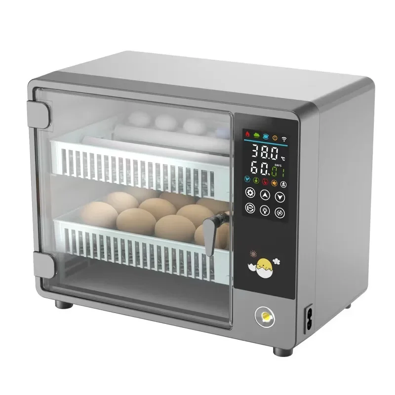 24 Eggs Capacity Automatic Home Intelligent Incubator Dual Power Supply Farm Incubator Chicken, Duck, Goose, Pigeon