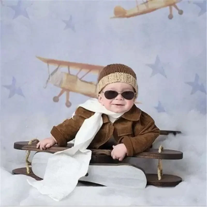 Puntelli fotografici realistici in legno per aerei per decorazione della stanza dei bambini, accessorio fotografico e sicuro