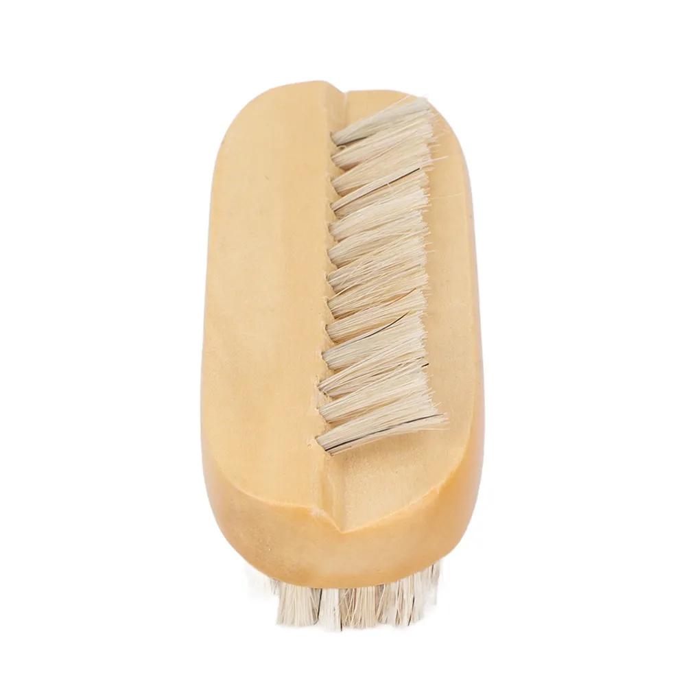 Wooden Nail Cleaning Brush Double Sided Two-sided Fingernail Care Brush Wooden Manicure Brush Salon Daily Use