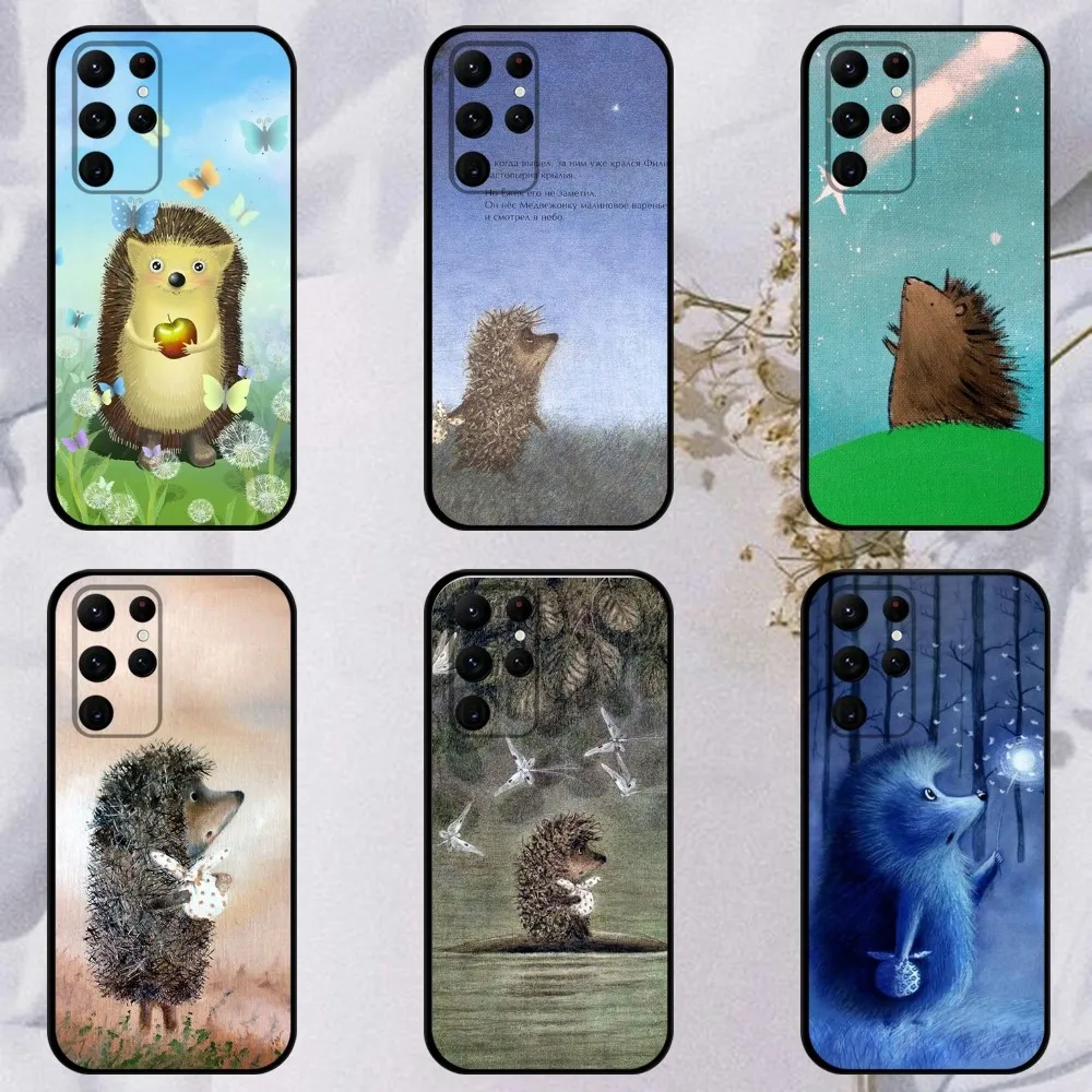 Hedgehog in the Fog  Phone Case For Samsung S23,23,22,30,21,10,9,Note20 Ultra,Lite,Ultra,5G,Plus,FE,Black Soft Case